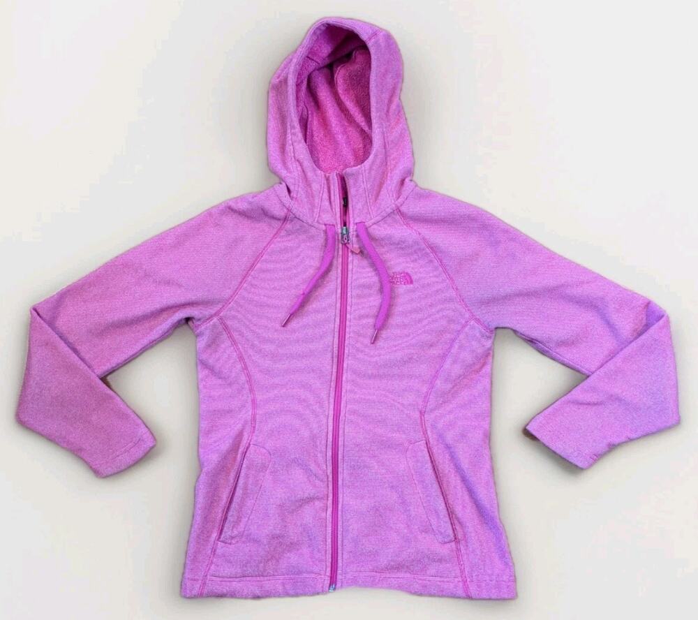 The North Face Hoodie Womens S Pink Full Zip Fleece Jacket Logo Outdoor